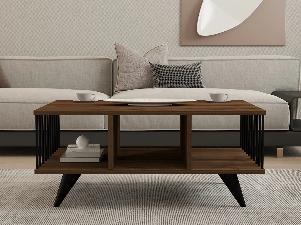 Tavolino in legno "Bert" - 90 x 60 x 40 cm - Noce