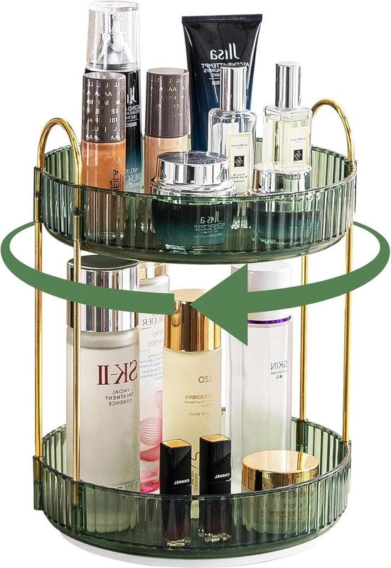 Organizzatore di cosmetici rotativo 360° per tavolo da bagno - grande capacità per cura della pelle - bagno e lavabo - organizzatore di cosmetici rotativo
