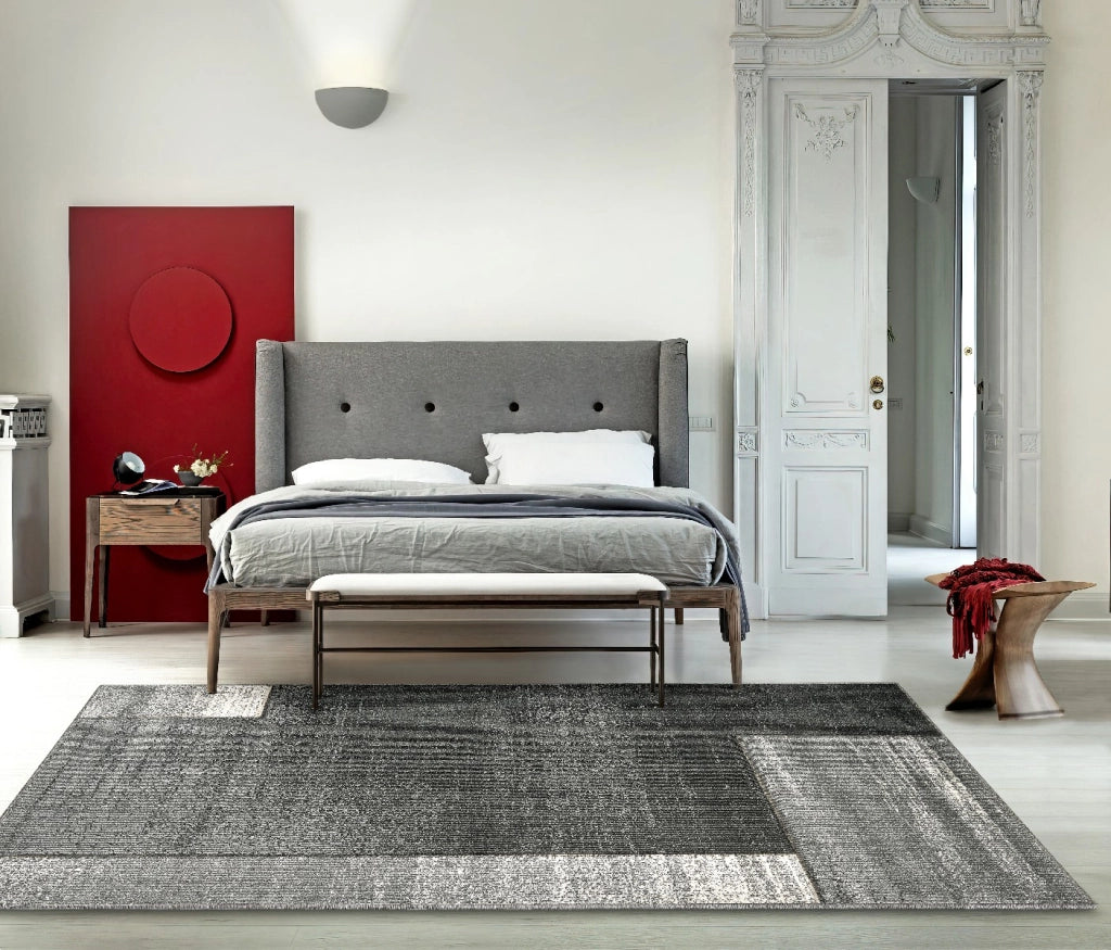 Tappeto FUNNY 57431 grigio cm.140x200 moderno pelo morbido scolpito effetto 3D
