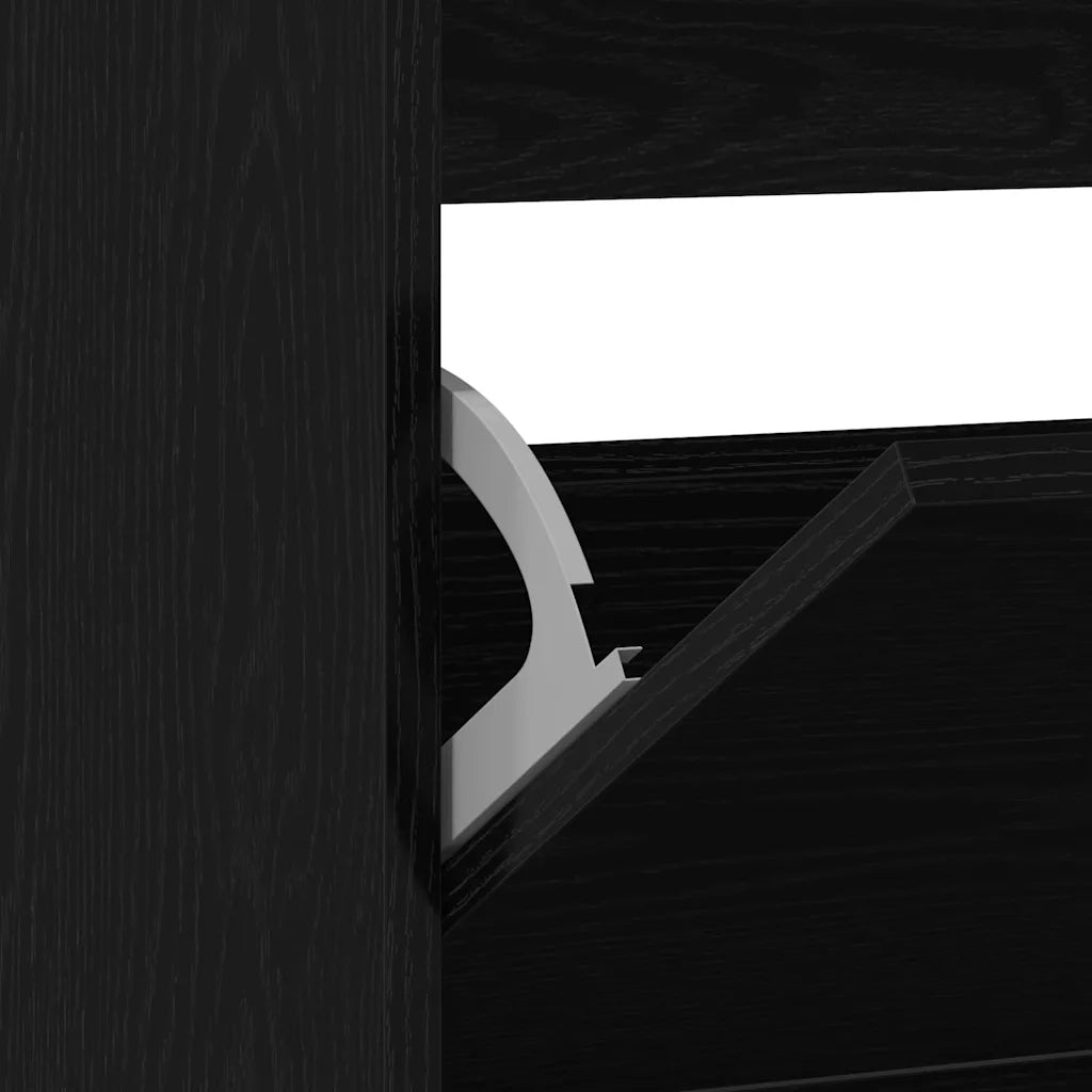 Mobile per scarpe con lo scaffale Rovere Nero 80 x 21 x 87,5 cm 862216