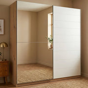 Armadio Camera da Letto Valsinni, Guardaroba Grande Appendiabiti, 217x210h cm Bianco