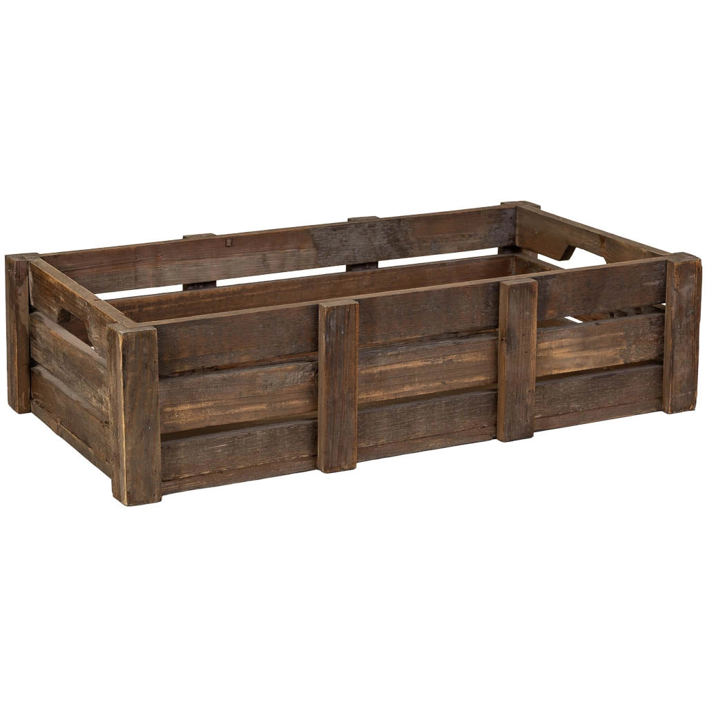 Set 2 cassette legno marrone 74x41x19-65x33,5x17h cm