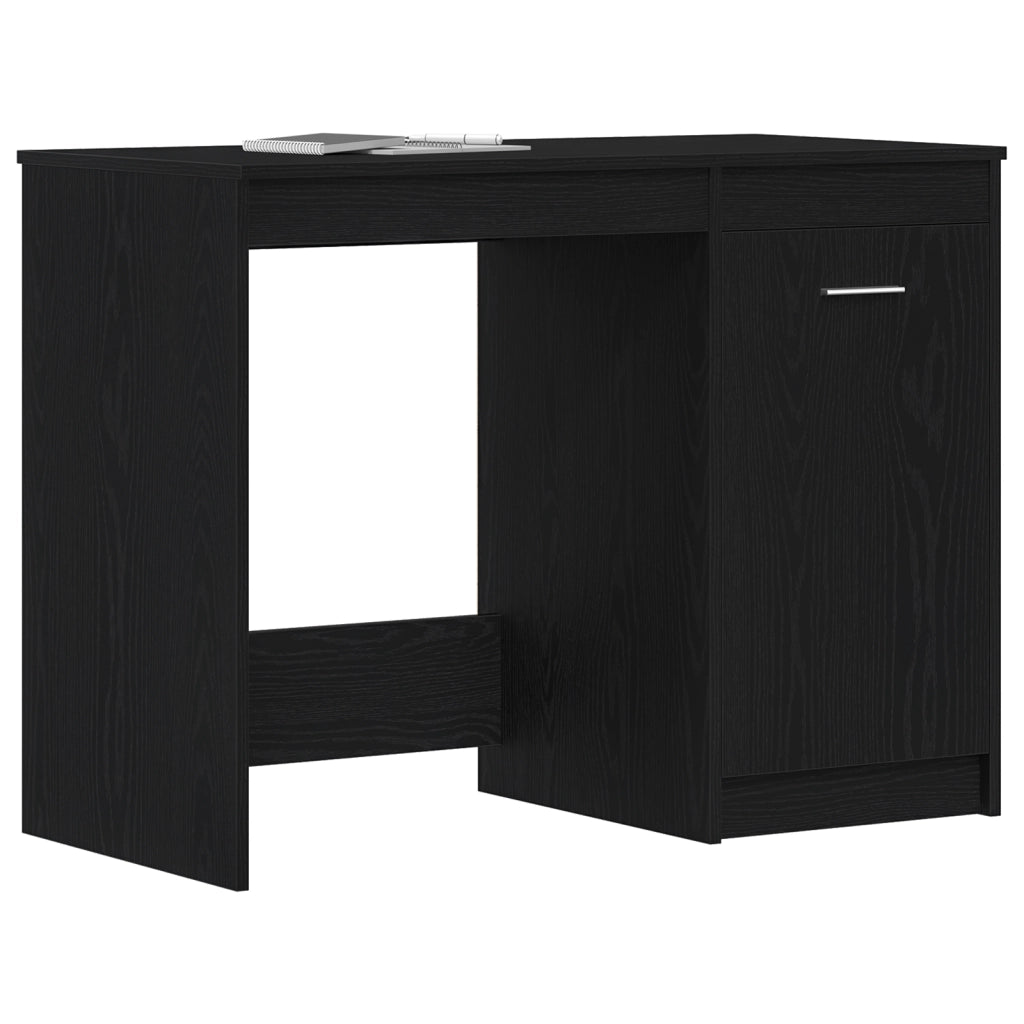 Scrivania  Nero Rovere 100x50x76 cm in legno ingegnerizzato
