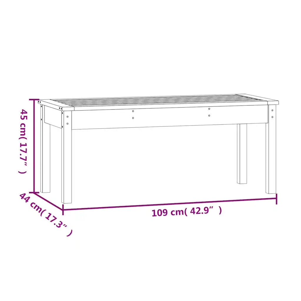 Panchina da Giardino | Panca da Giardino Nera 109x44x45 cm Legno Massello di Pino