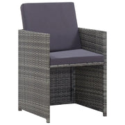 Set da Pranzo da Giardino 9 pz e Cuscini Polyrattan Antracite 46377