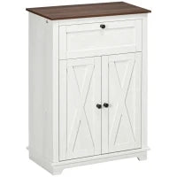 Mobile da Sala da Pranzo, Credenza con 2 Ante, Ripiano Regolabile, 1 Cassetto, 60 L x 30 P x 87,5 H cm