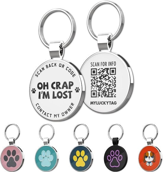 Etichette di Identificazione per Animali da Compagnia - Sicurezza e Comodità per Cani - Allarme di Posizione Attiva via E-mail