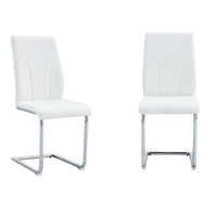 Set 2 sedie da pranzo - Xylo - PU bianco gambe argento