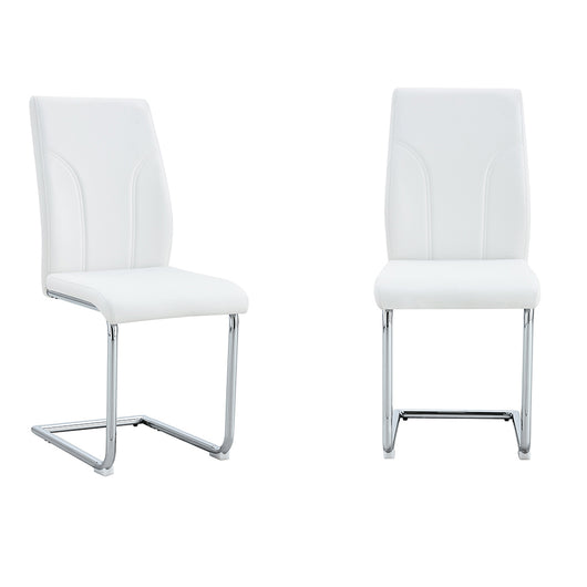 Set 2 sedie da pranzo - Xylo - PU bianco gambe argento