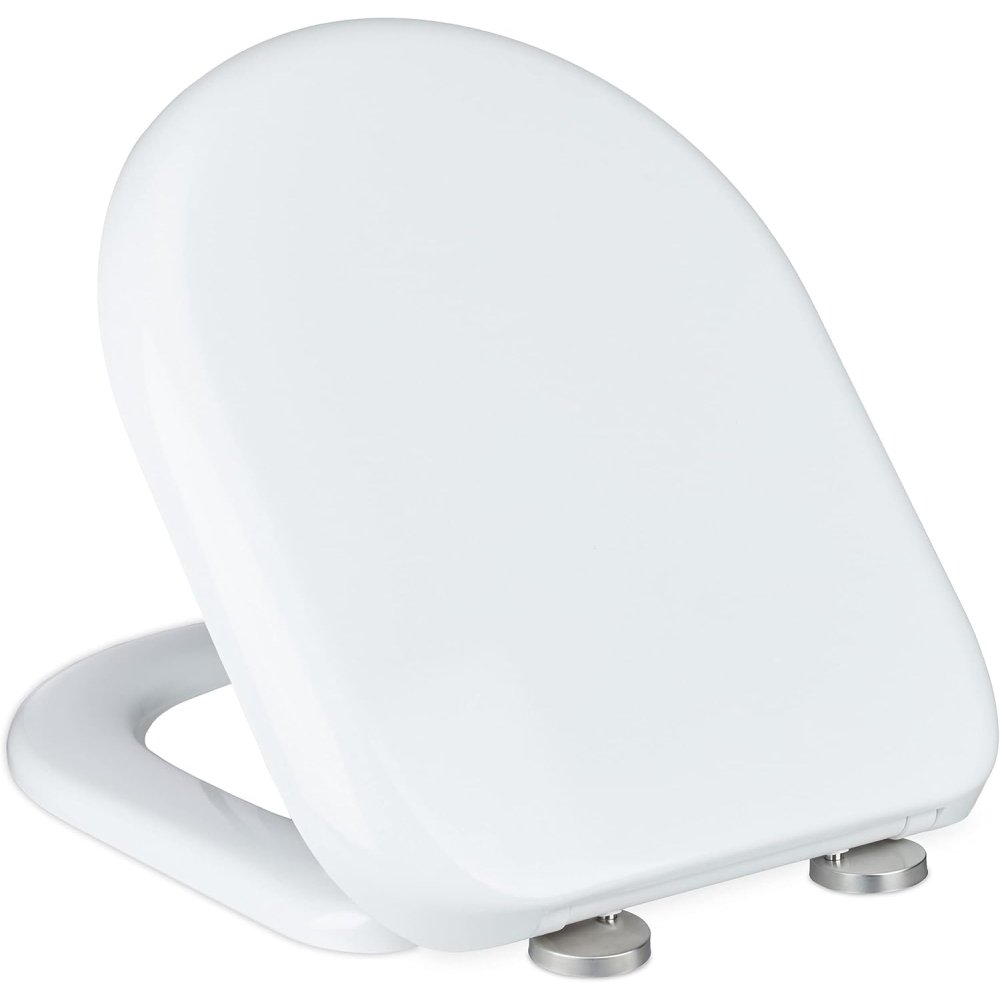 Relaxdays tavoletta wc con chiusura ammortizzata, lxp 37,5x44 cm