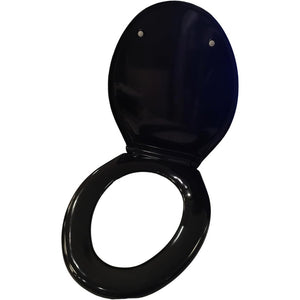 Sedile wc copriwater plastica universale termoindurente nero 46x