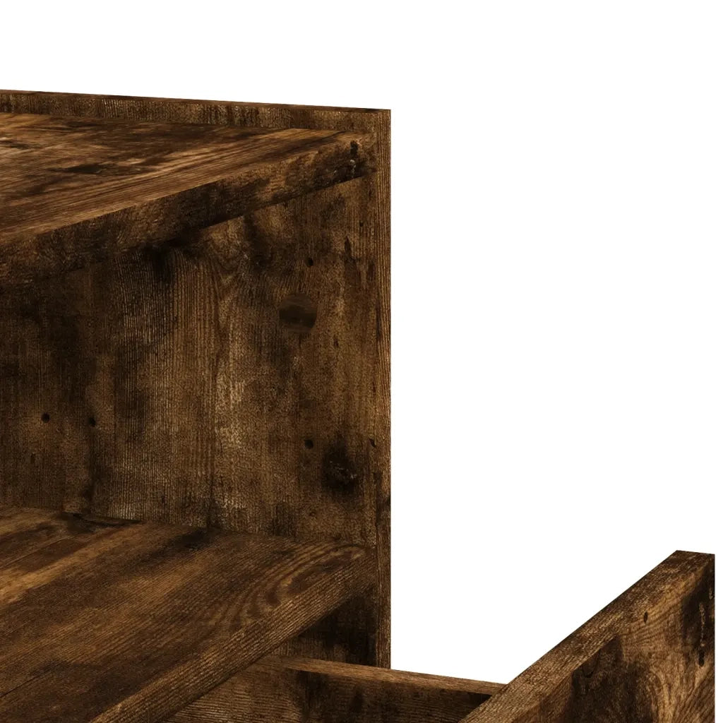 Comodino a Muro-Tavolino da notte sospeso Rovere Fumo 45x30x35 cm 277290