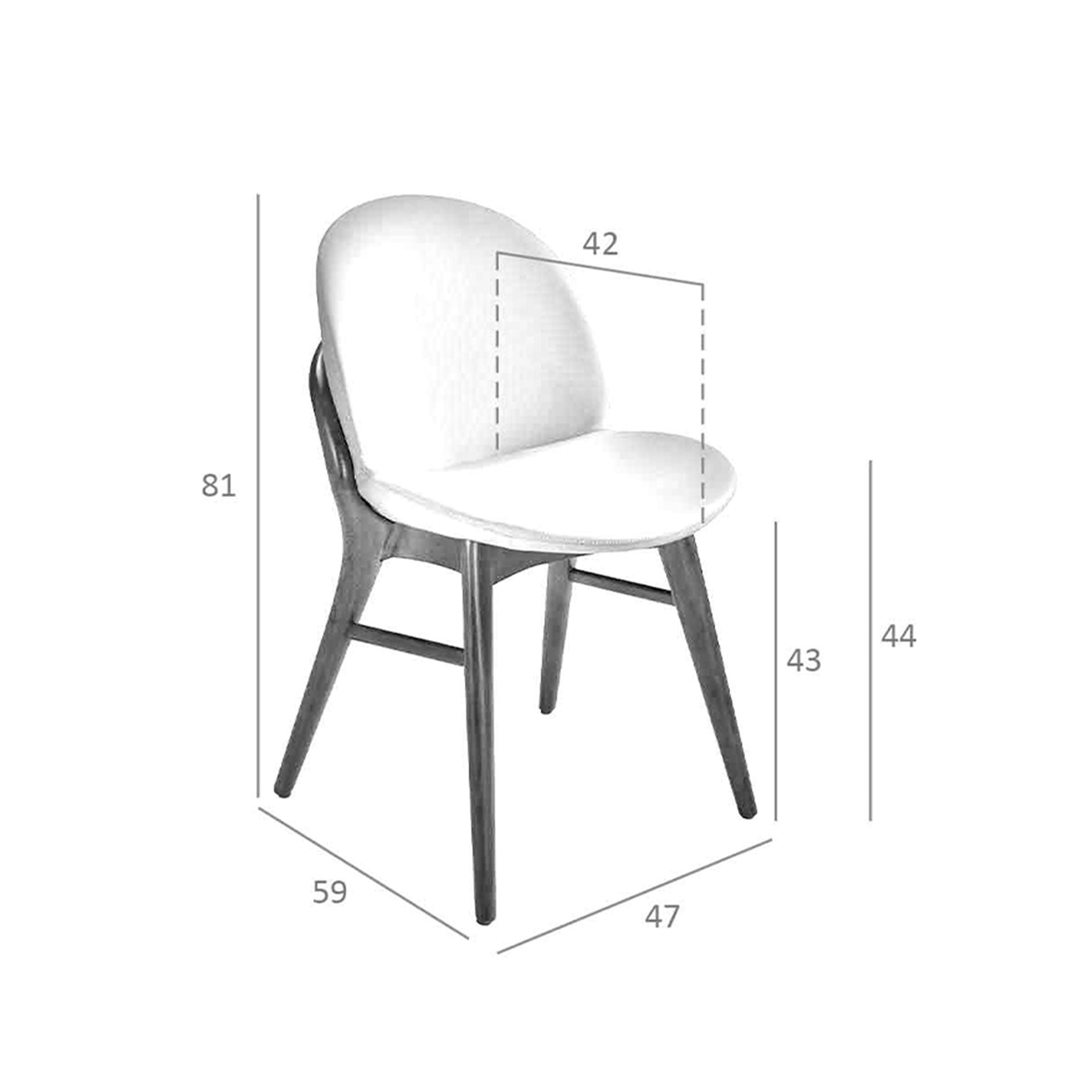 Sedia in ecopelle visone scuro