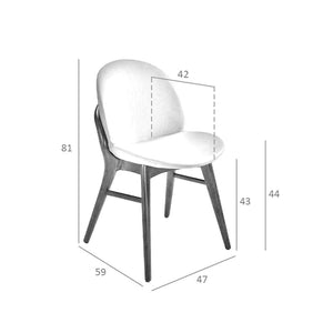 Sedia in ecopelle visone scuro