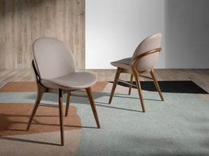 Sedia in ecopelle visone scuro