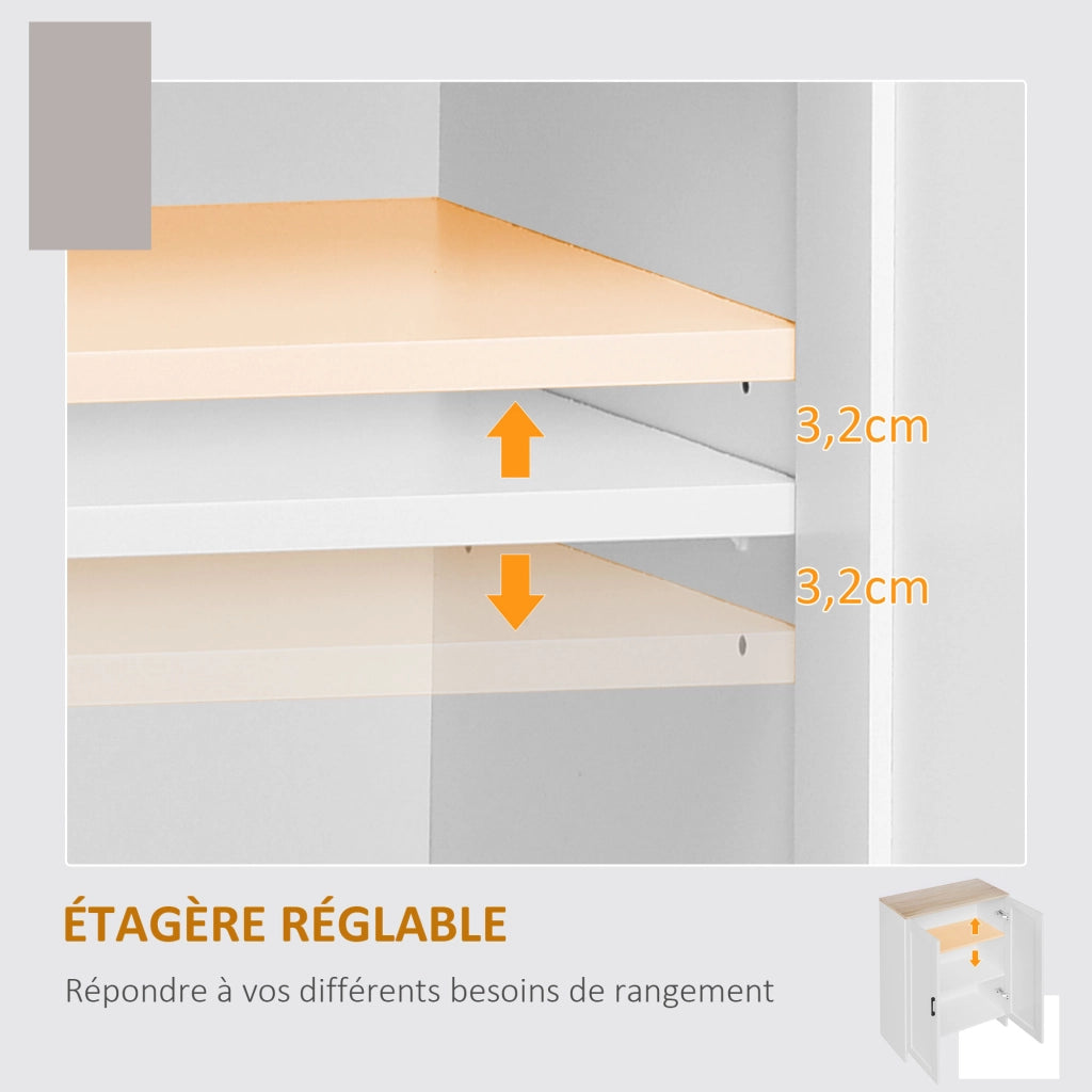 Mobile Buffet Cucina ¨C Xylo ¨C Bianco con Ante e Ripiani Regolabili 60x30x90 cm