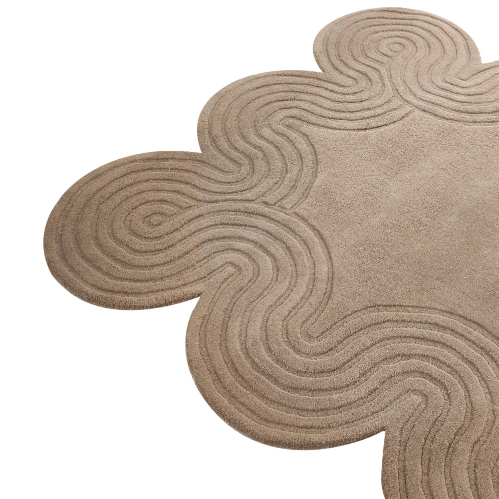 Tappeto in lana tortora di forma irregolare 160 x 230 cm Stile moderno Soggiorno