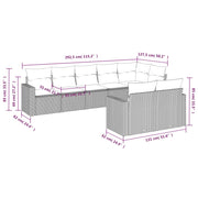 Set Divano da Giardino 8 pz con Cuscini Grigio in Polyrattancod mxl 112013