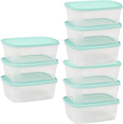 Contenitore di conservazione a tenuta d'aria 2000ml (2 litri) per alimenti - contenitori per la preparazione dei pasti - impermeabile - resistente al magnetron, congelatore e lavastoviglie - riproducibile - pacchetto da 9 contenitori per congelatore.