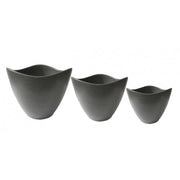 Caspo' vasi in ceramica malaga antracite 3 pezzi 17 - 22 - 28 cm beta