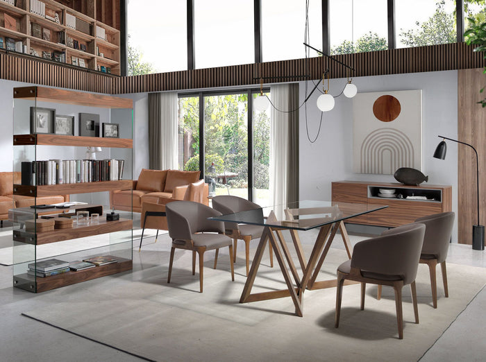 Sedia in ecopelle visone scuro