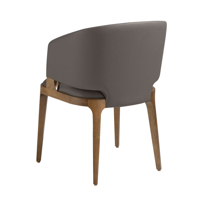 Sedia in ecopelle visone scuro