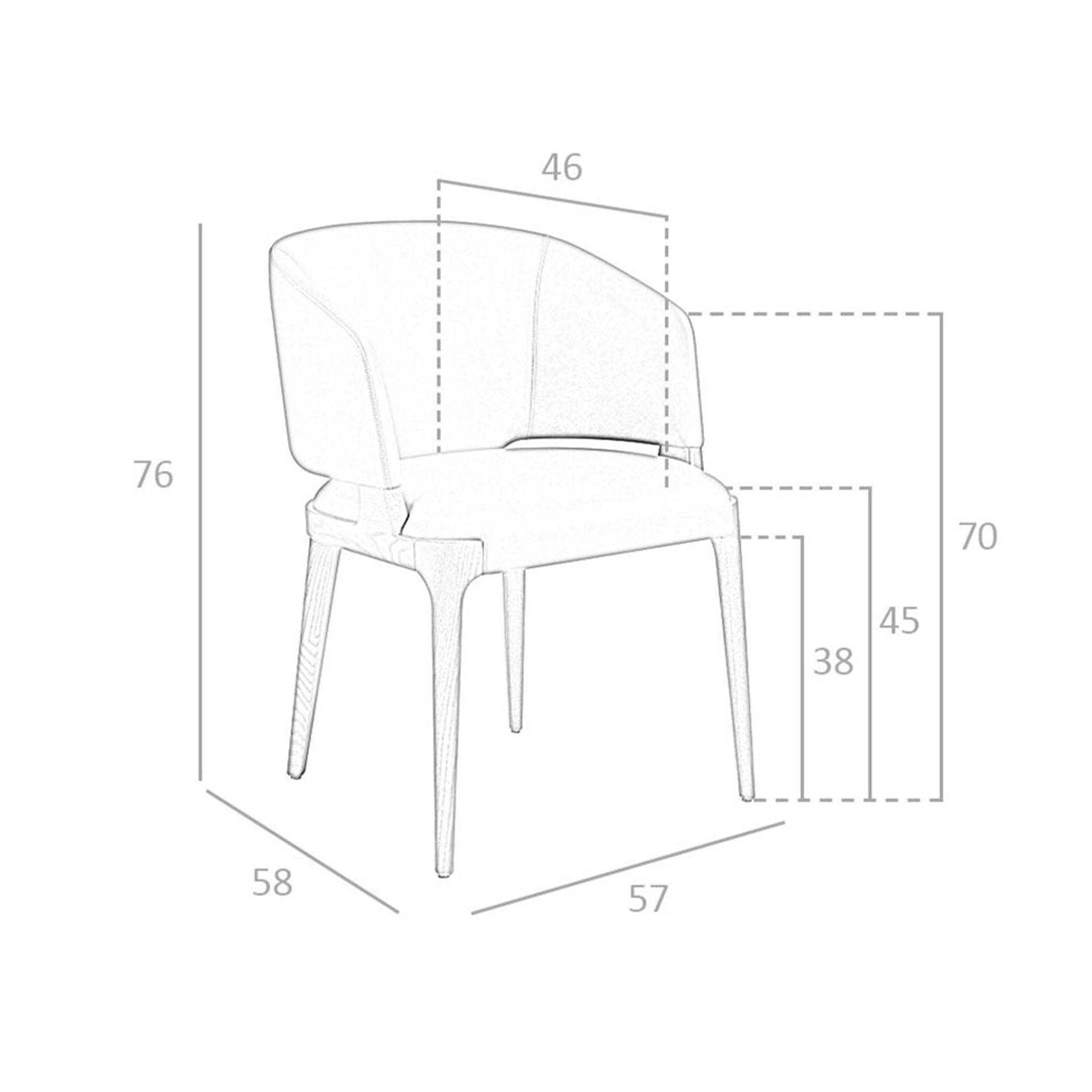 Sedia in ecopelle visone scuro