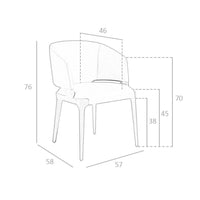 Sedia in ecopelle visone scuro