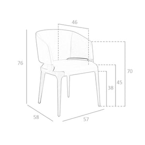 Sedia in ecopelle visone scuro