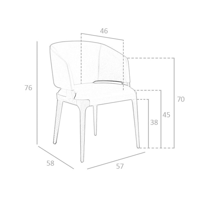 Sedia in ecopelle visone scuro