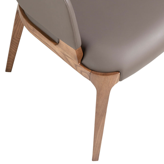 Sedia in ecopelle visone scuro