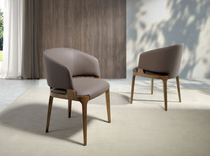 Sedia in ecopelle visone scuro