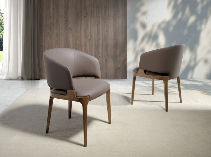 Sedia in ecopelle visone scuro