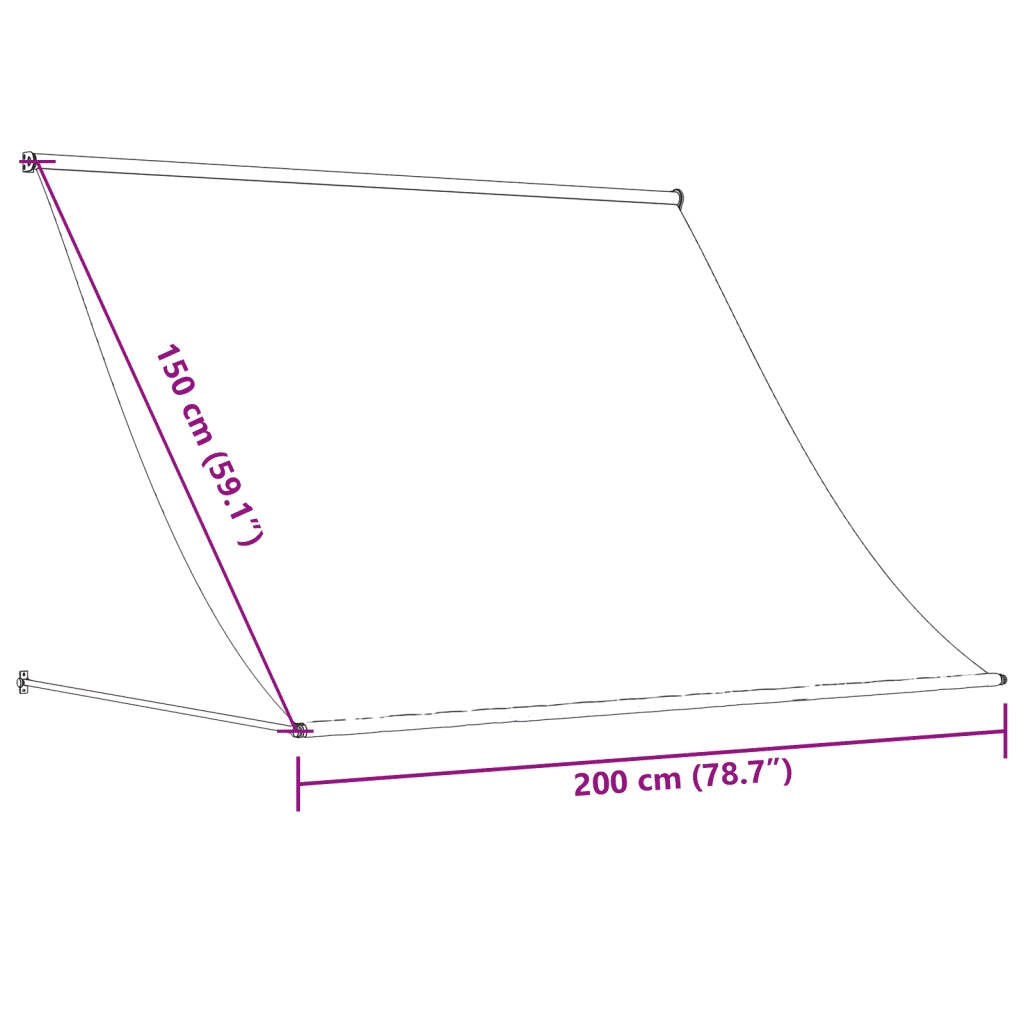 Tenda da Sole | Tenda parasole Retrattile Crema 200x150 cm in Tessuto e Acciaio