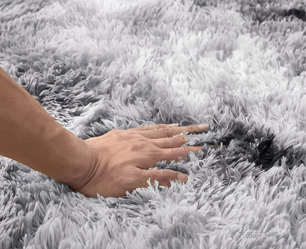 Tappeto shaggy in peluche grigio chiaro 300x200 cm