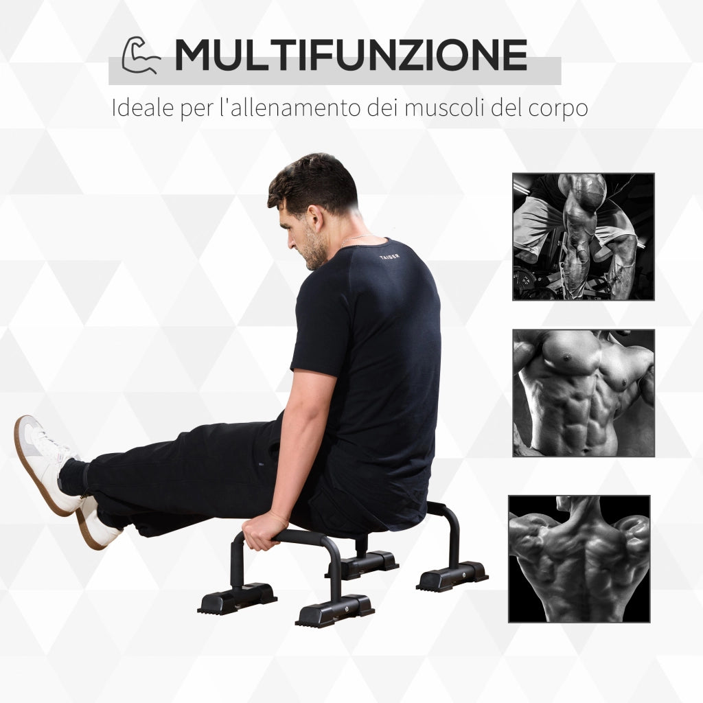 Set di Barre Parallele in Acciaio ¨C zephmum ¨C Nero 36x25x20 cm