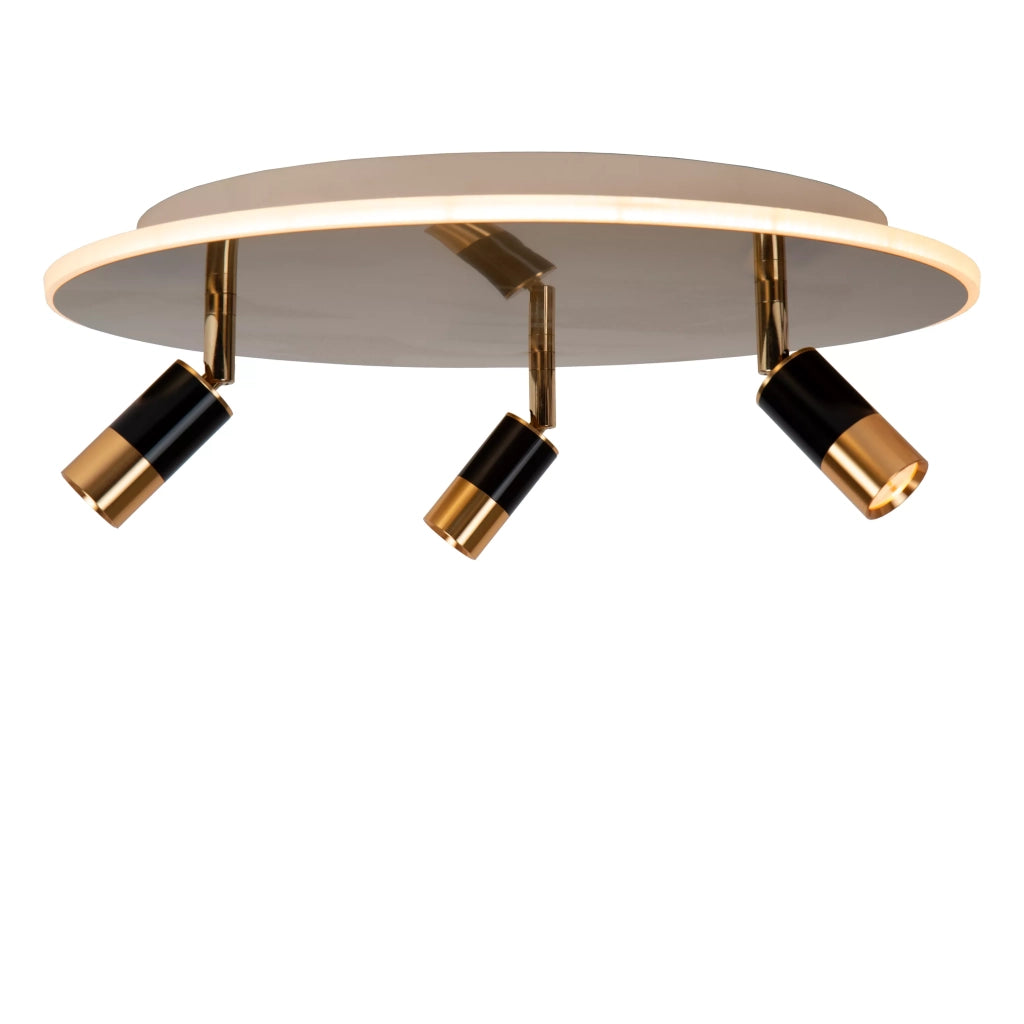 Plafoniera LED Lucide Jubel oro/nero 48cm 33W dimmerabile