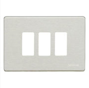 Placca alluminio 3 posti scatola rettangolare serie bticino magic 503/3/x