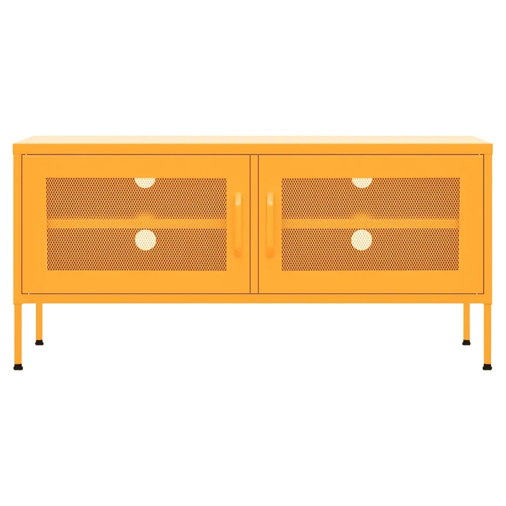 Mobile TV Giallo Senape 105x35x50 cm in Acciaio