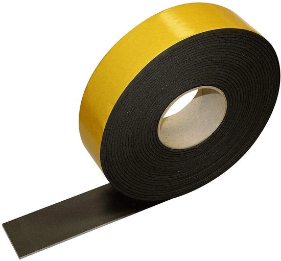 Telaio di isolamento nero - autofibra - 3 mm x 50 mm x 15 m - isolamento freddo - risparmio energetico - prevenzione dell'umidità