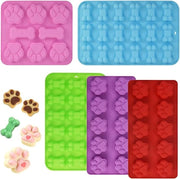 Set di 5 stampi in silicone, stampo per gomiti di cane, motivo gomito, biscotti per cani della teglia, stampi in silicone per zampe di cane, stampi in silicone per snack per cani, zampe, ossa caramelle, biscotti per cani
