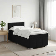 Letto box spring con materasso Nero 80 x 200 cm Tessuto 3451075