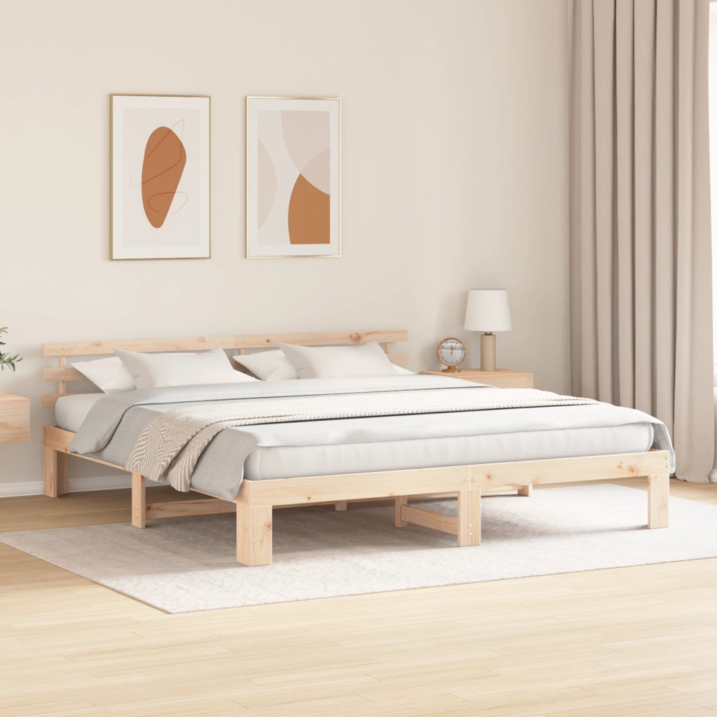 Struttura Letto in Legno di Pino Naturale Legno massello di pino