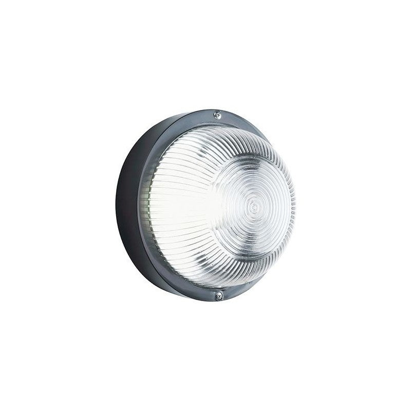 Plafoniera Tonda a Muro Illuminazione Esterno Lampada a Parete Vetro Luce Sovil Colore: Nero