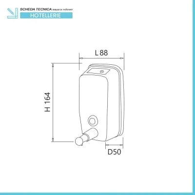 Dispenser sapone liquido a muro 500 ml in acciaio inox lucido