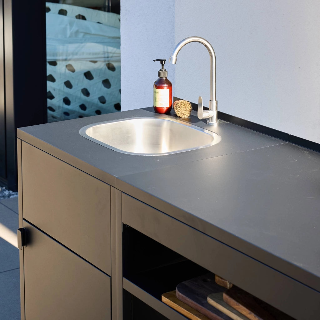 Cucina esterna 6 moduli acciaio inossidabile, nero
