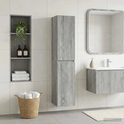 Mobiletto da Bagno a Muro Sonoma grigio 33 x 34,5 x 160 cm