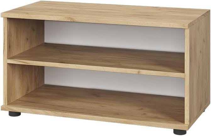 Scaffale Berno, Quercia dorata/bianco, 70.8 x 38.9 cm con 2 scomparti