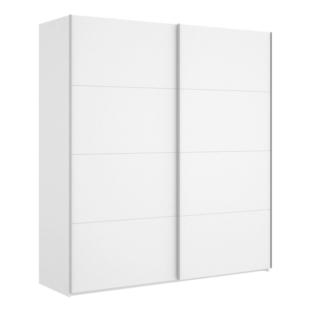 Guardaroba Alias, Mobile appendiabiti per camera da letto, Armadio a 2 ante scorrevoli, 180x65h204 cm, Bianco