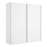 Guardaroba Alias, Mobile appendiabiti per camera da letto, Armadio a 2 ante scorrevoli, 180x65h204 cm, Bianco